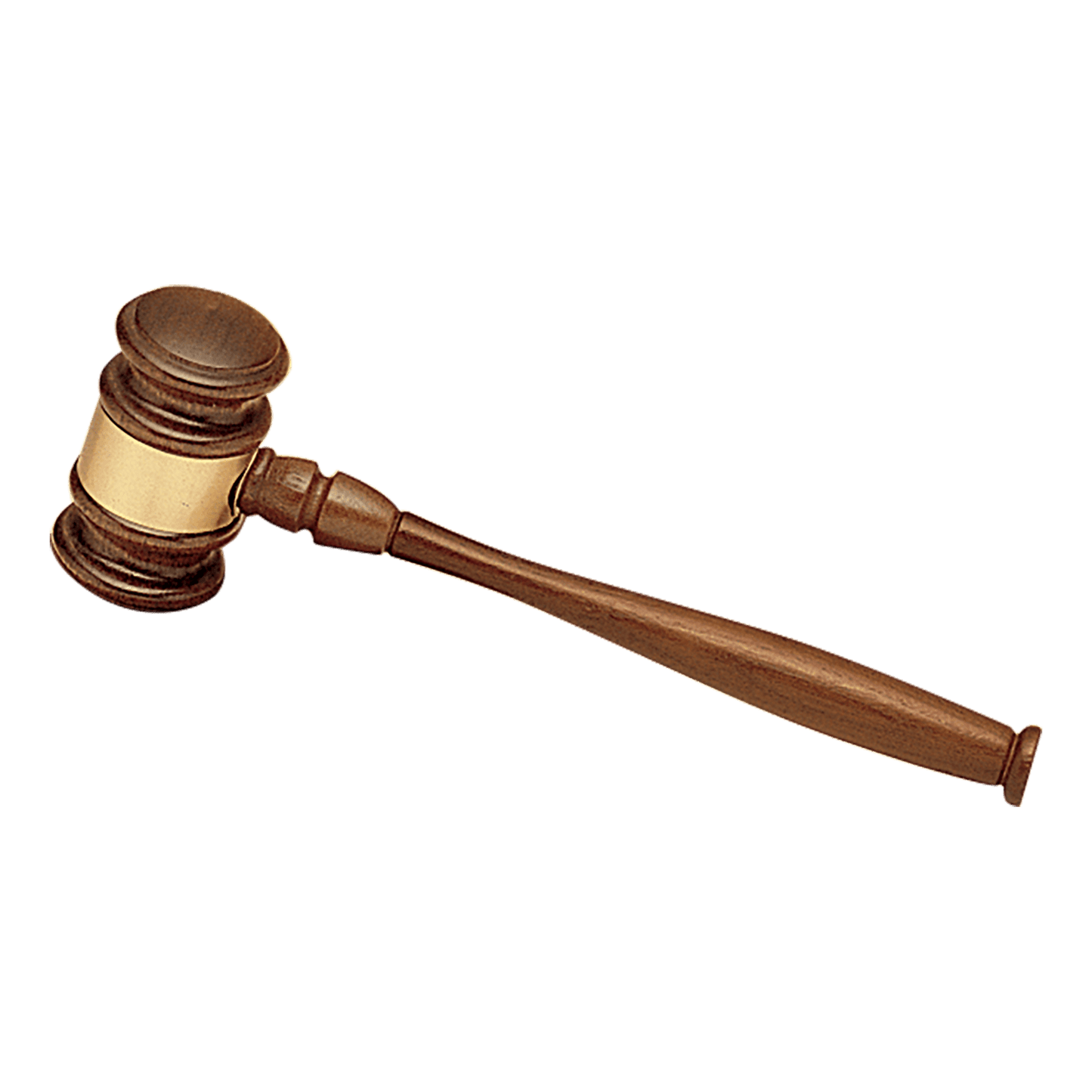 9.75" Walnut gavel with Gold engravable band