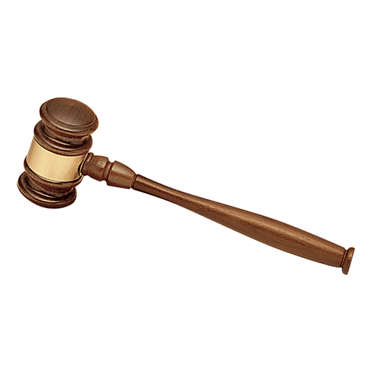 9.75" Walnut gavel with Gold engravable band