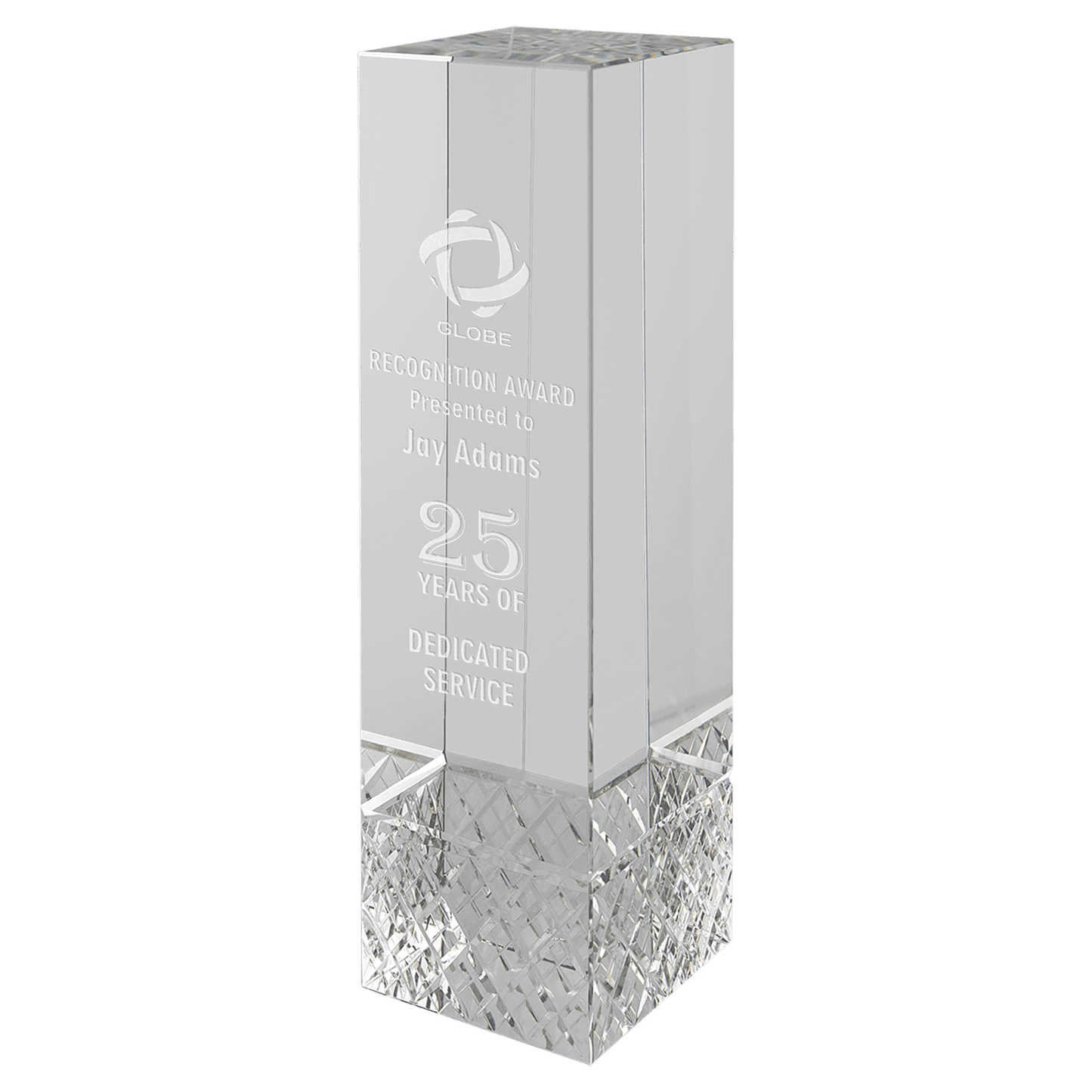 Crystal Rectangle with Jewel Base - available in 2 sizes