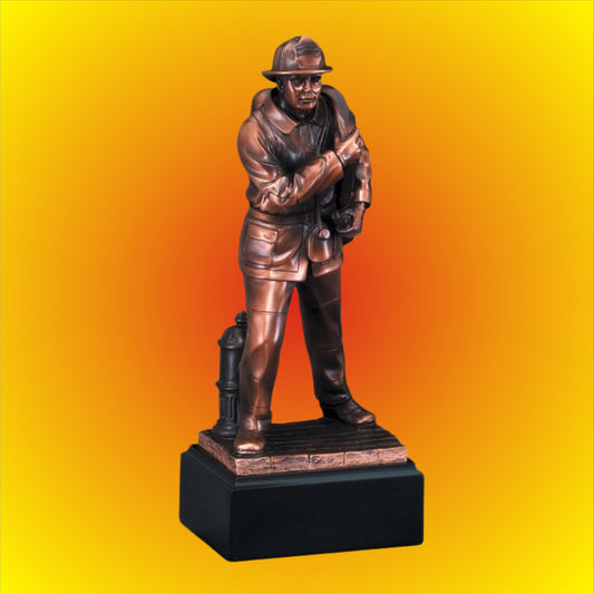 Fireman American Hero Bronze Eletroplated Scuplture