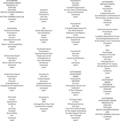Engraving Text Templates and Ideas