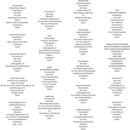 Engraving Text Templates and Ideas