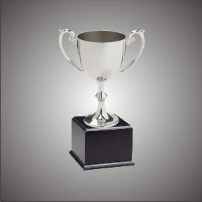 Bellissimo Large Silver Italian Cup on black or cherry base. Available in 3 sizes. (Copy)