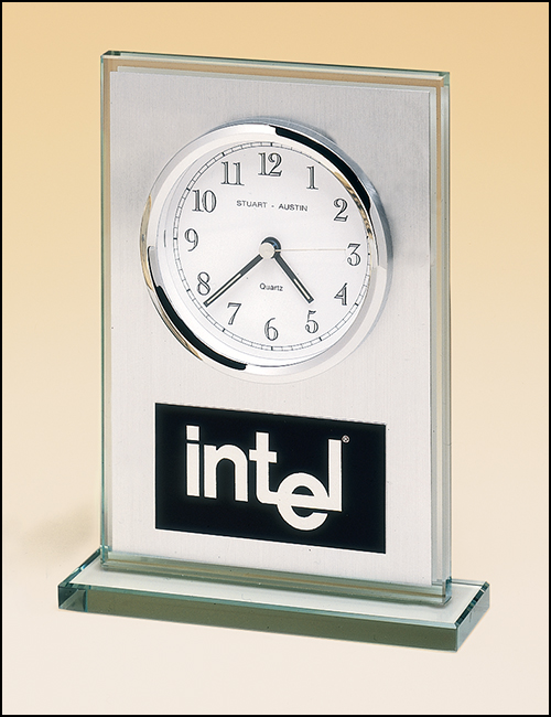 Glass Clock with White dial