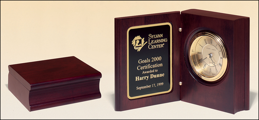 Mahogany Book clock - small