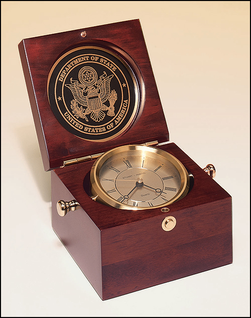 Captain's Clock in Mahogany case