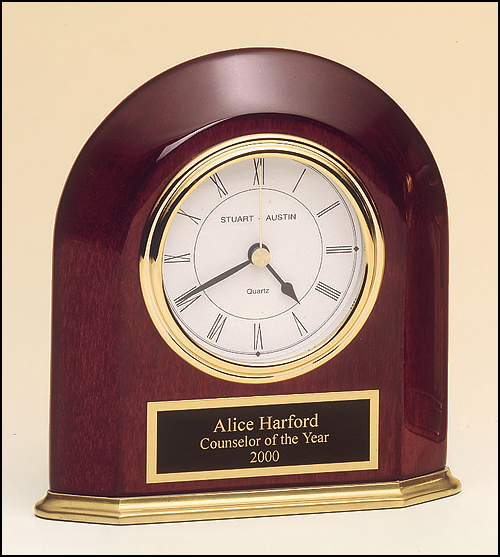 Rosewood Arched Clock