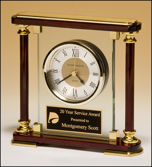 Glass upright rosewood post