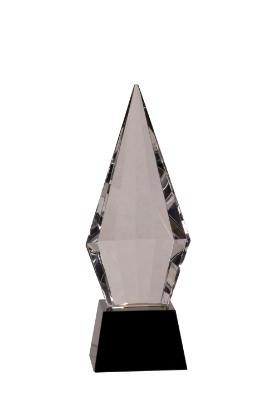 Obelisk Facet Crystal on Black Pedestal Base. Available in 2 Sizes