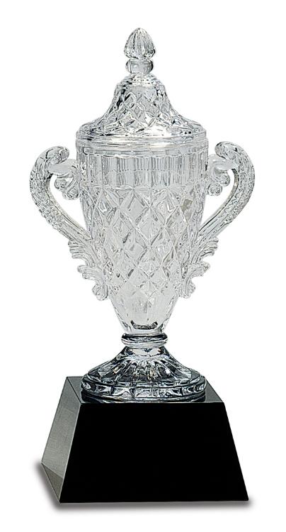 Ornate Crystal Cup on Black Pedestal Base. Avaliable in 3 Sizes