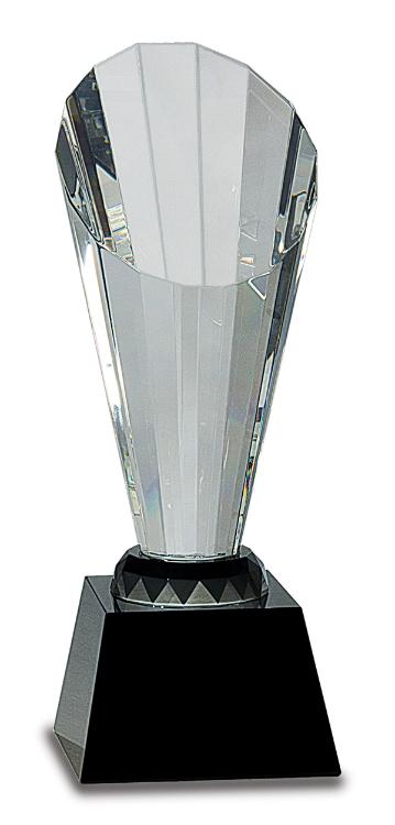 Crystal Faceted Rising Spire on Black Base