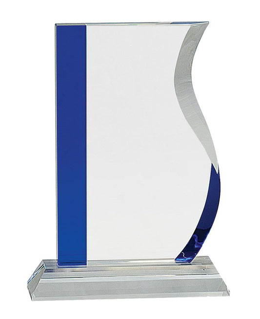 Blue Edge Crystal Wave on Clear Base. Available in 3 Sizes
