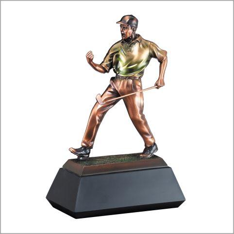 TW Golf fist pump Bronze Eletroplated Scuplture on black base