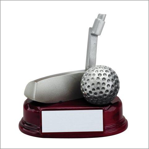 Silver Golf putter resin on red base