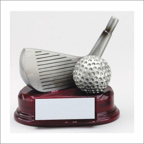 Silver Golf wedge resin on red base