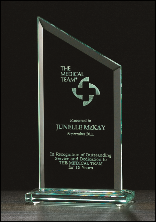 Peak Jade Glass Award. Available in three sizes