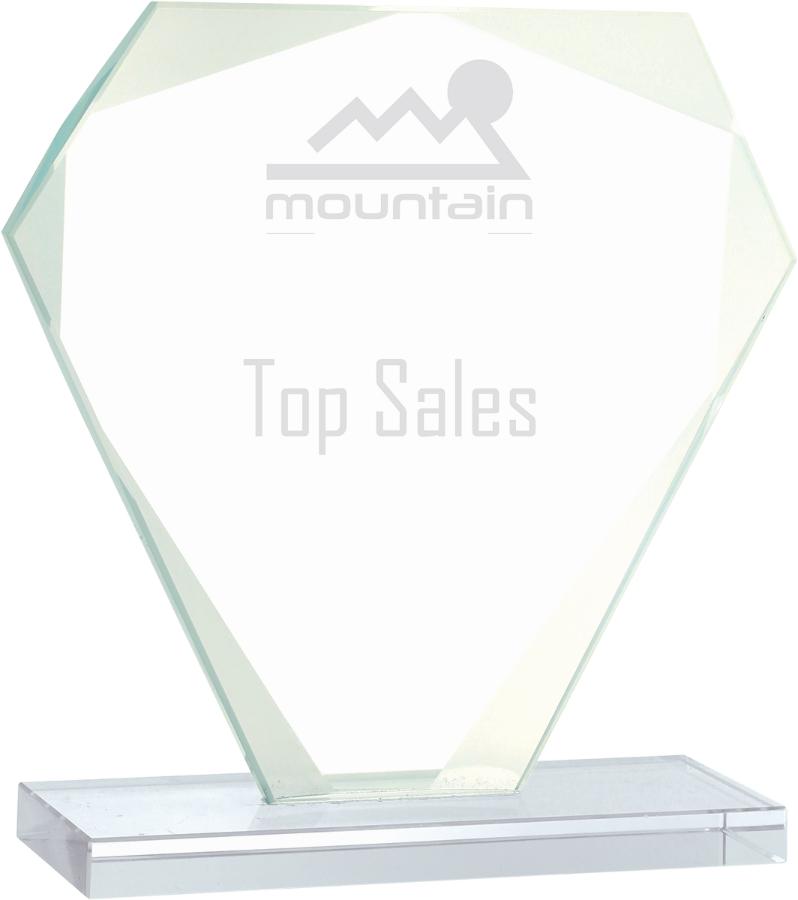 Cut Diamond Jade Glass Award. Available in 3 Sizes