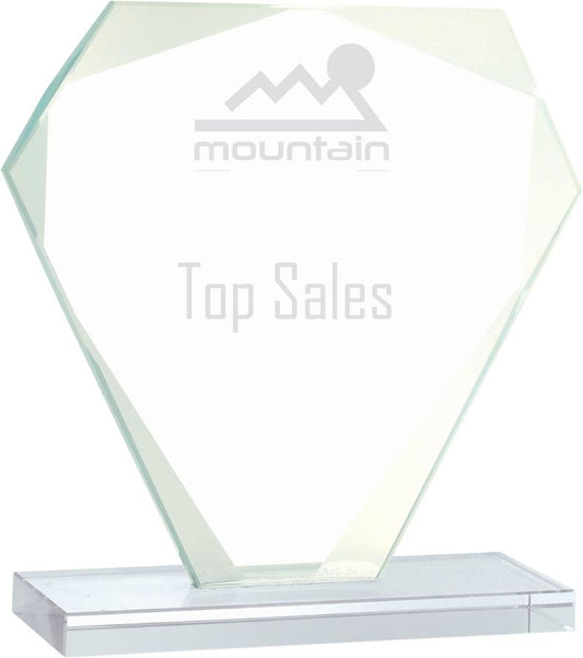 Cut Diamond Jade Glass Award. Available in 3 Sizes
