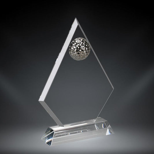 Crystal Diamond with Embedded Golf ball. Available in 2 Sizes