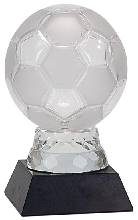 Glass Soccer Ball with Marble Base. Available in 2 Sizes